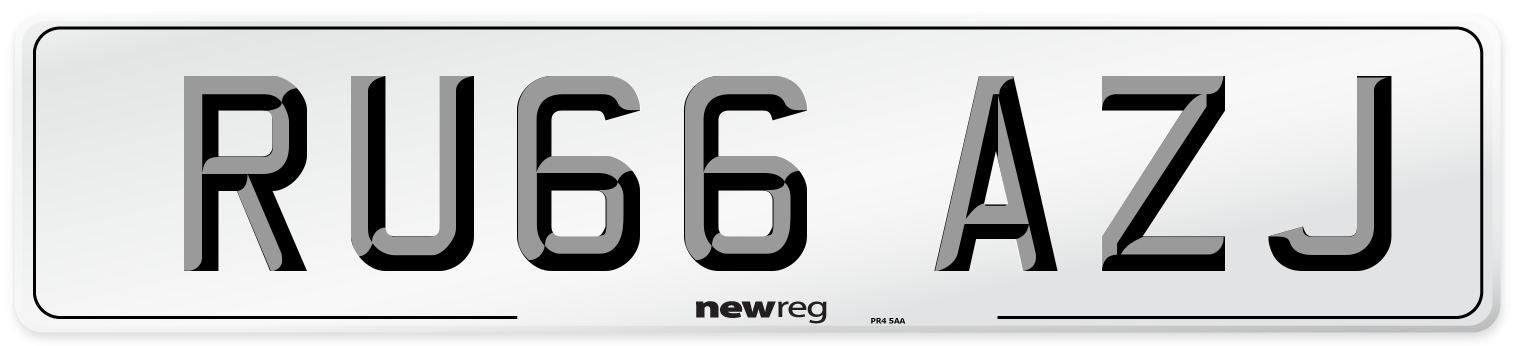 RU66 AZJ Number Plate from New Reg